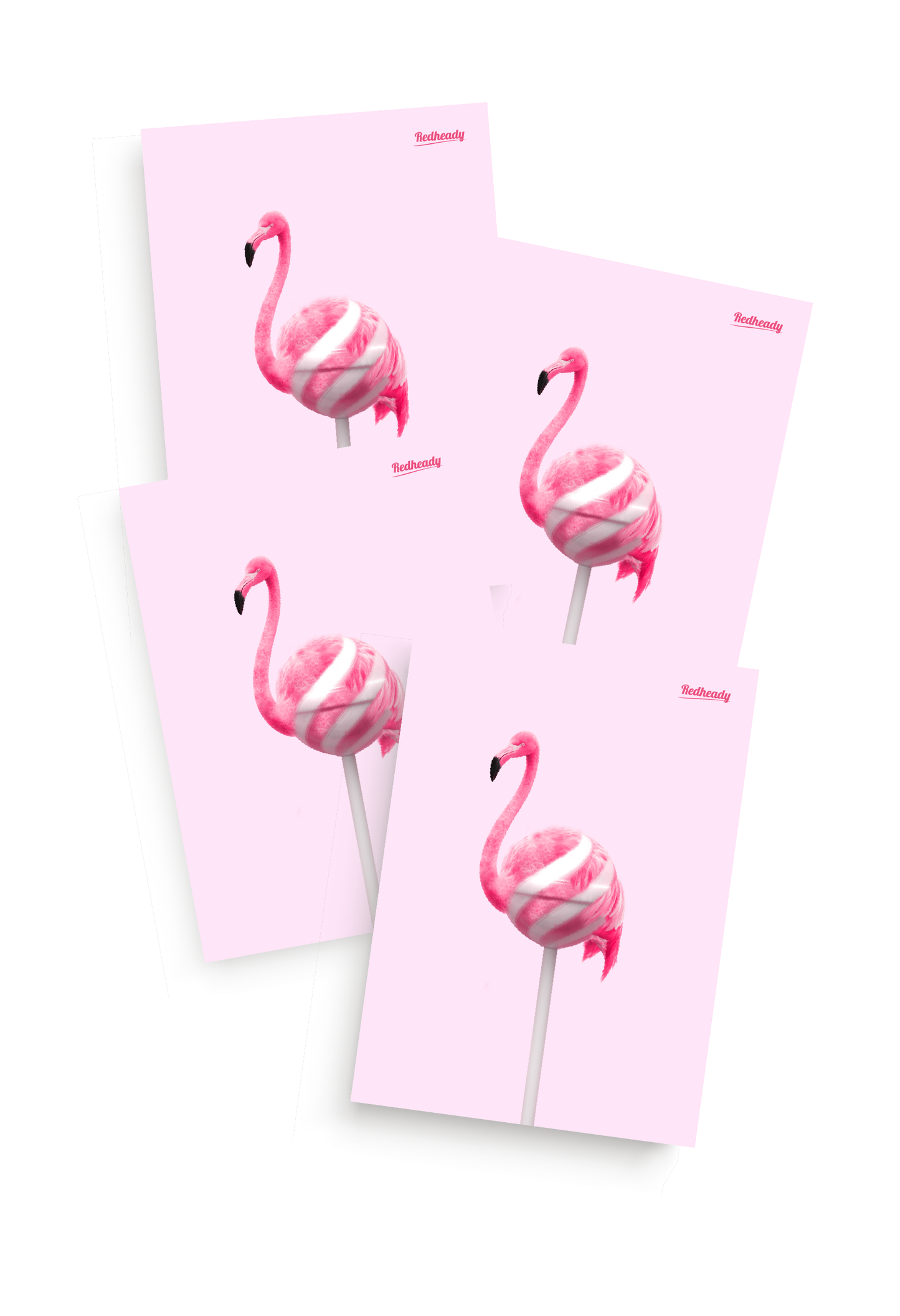 flamingo set kaarten roze
