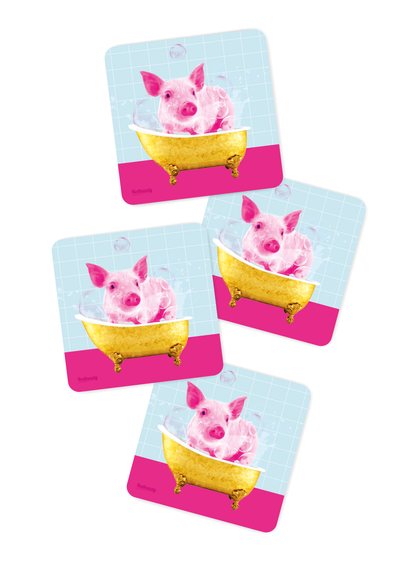 Coasters Washing a pig